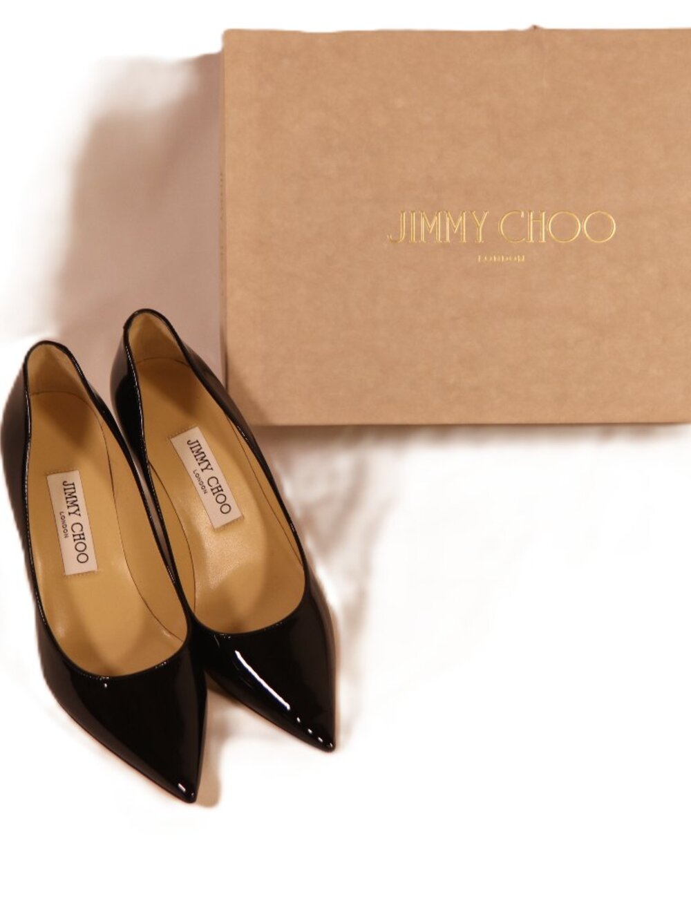 NWT Jimmy Choo Black Patent Leather Agnes
